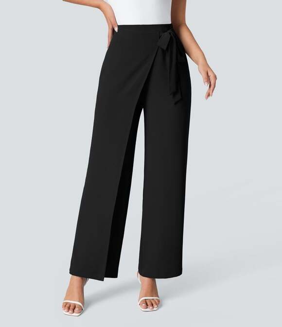 Halara Pants - Halara Flex High-Waisted Tie Side Wide Leg Work Pants